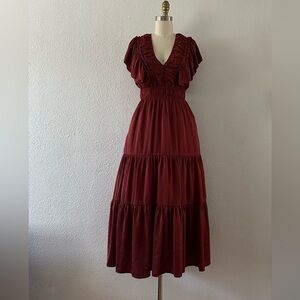 Boho copper/rust, short sleeve dress